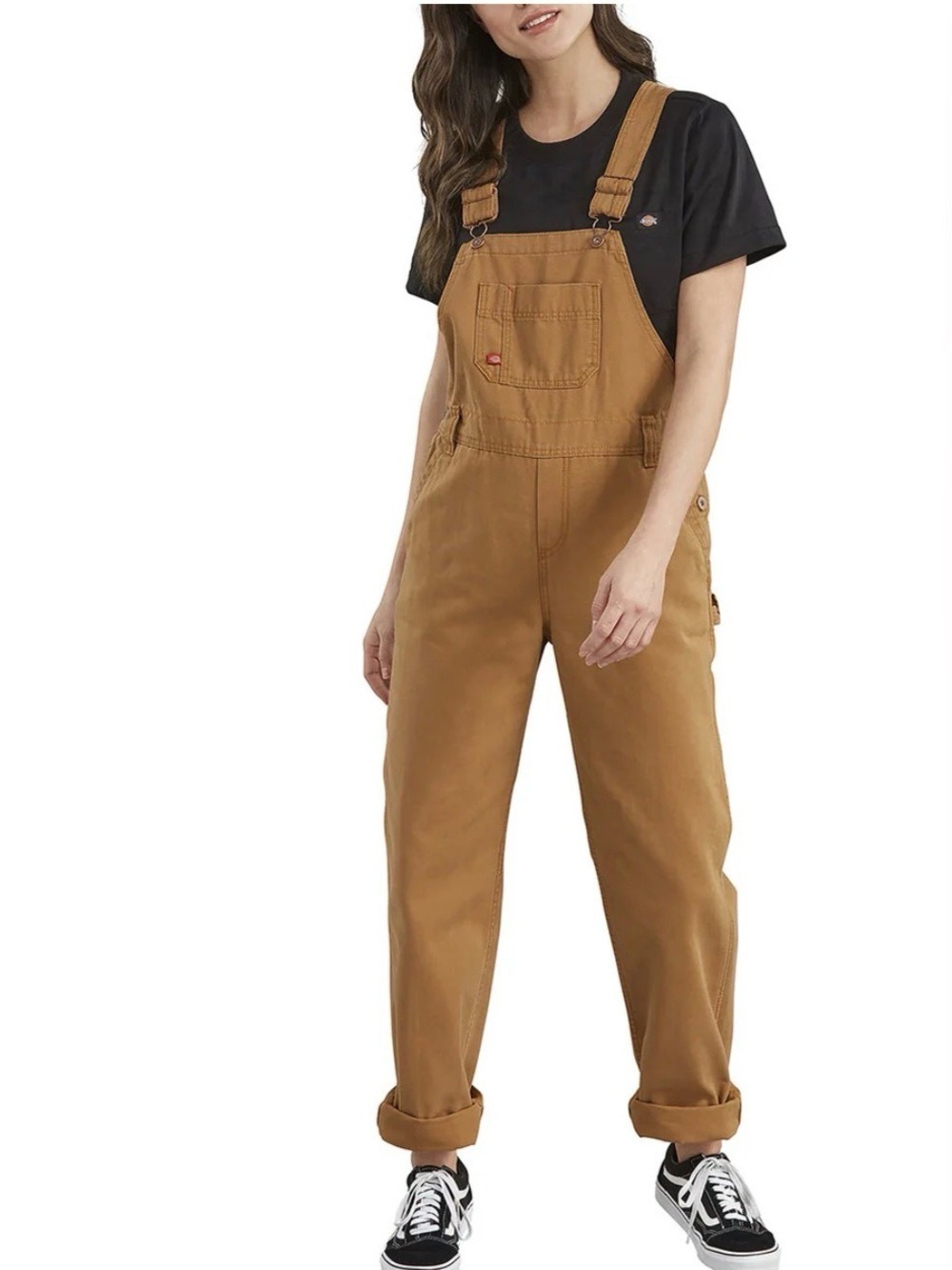 Dickies Women's Relaxed Fit Bib Overalls with Adjustable Straps